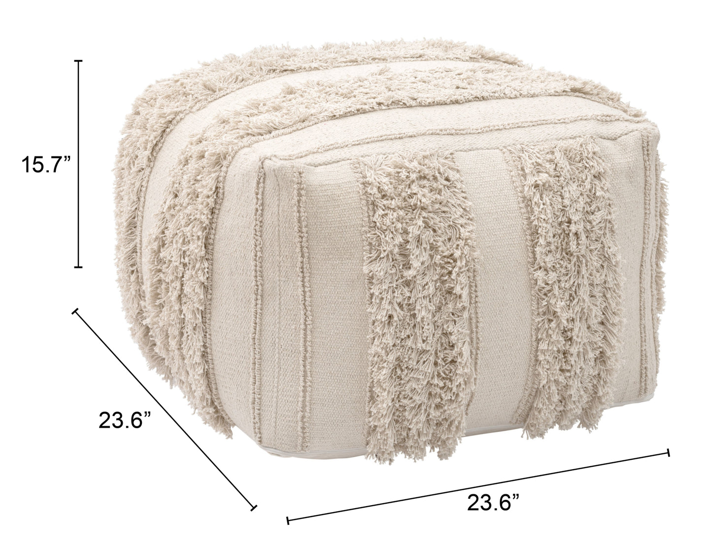 Peru Ottoman - Beige Elegant and Comfortable Ottoman for Modern Living Rooms and Spaces