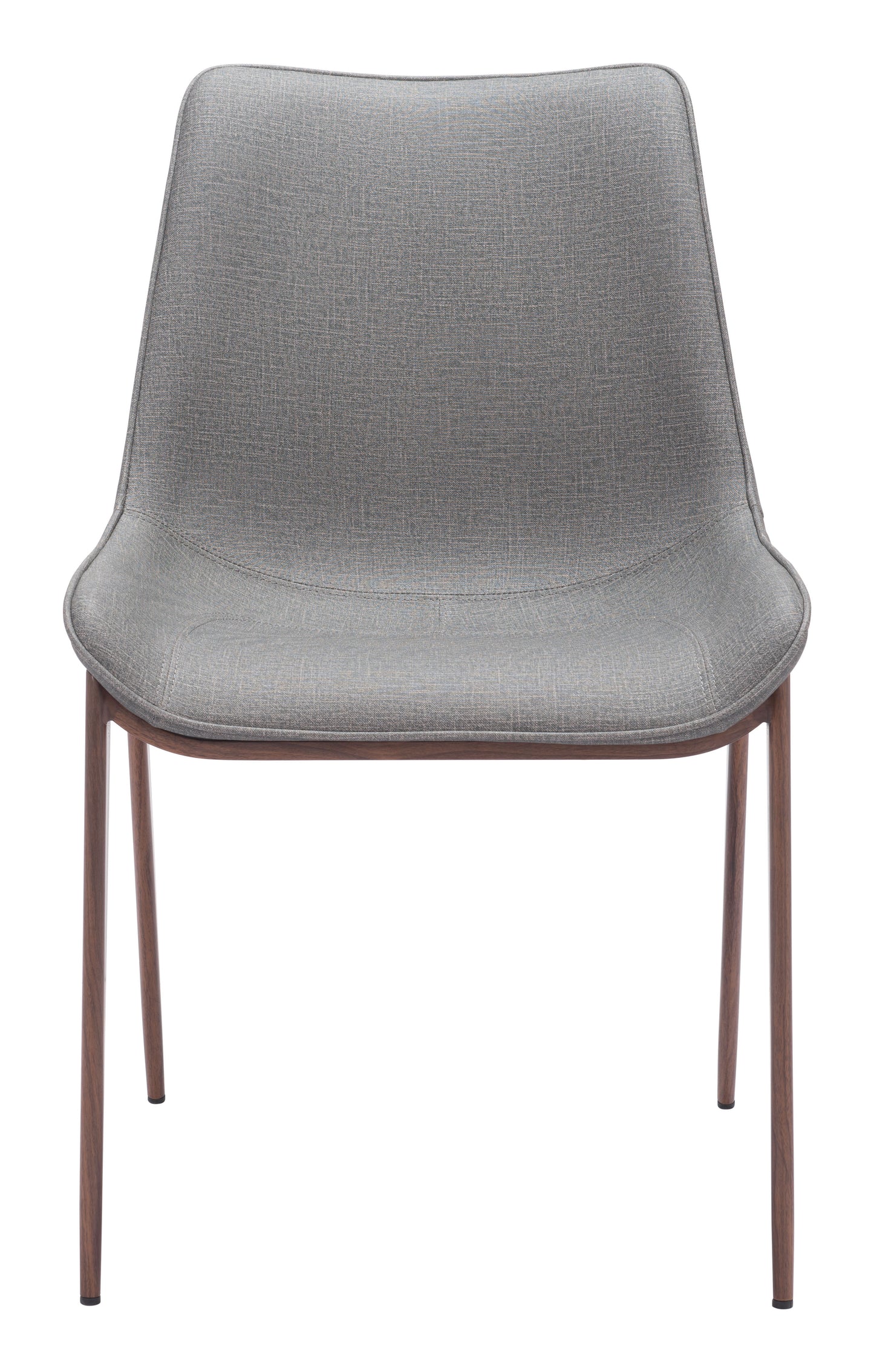 Magnus Dining Chair Set of 2 - Slate Gray & Walnut Modern and Stylish Upholstered Chairs for Elegant Dining Rooms