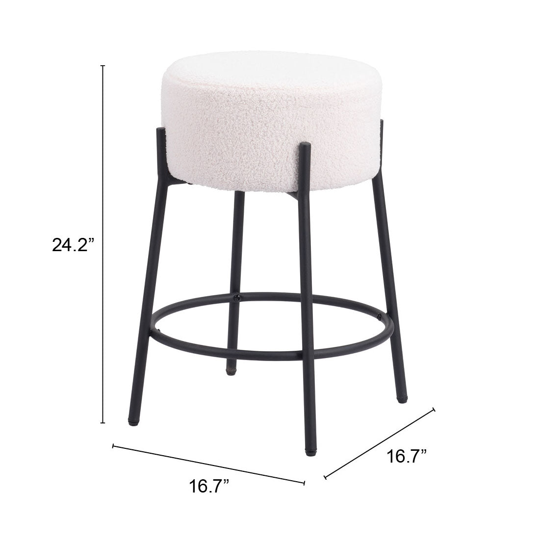Blanche Counter Stool Set of 2 - Chic Ivory Design for Modern Kitchens and Dining Spaces
