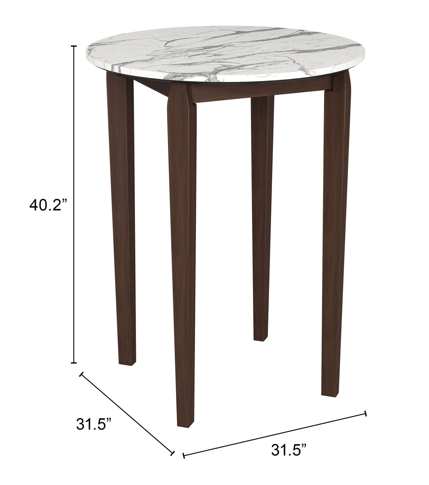 Vernon Bar Table - White Sleek and Modern Bar Table for Contemporary Home Decor