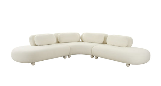 Divani Casa Gilbert - Contemporary White Fabric Modular Sectional Sofa