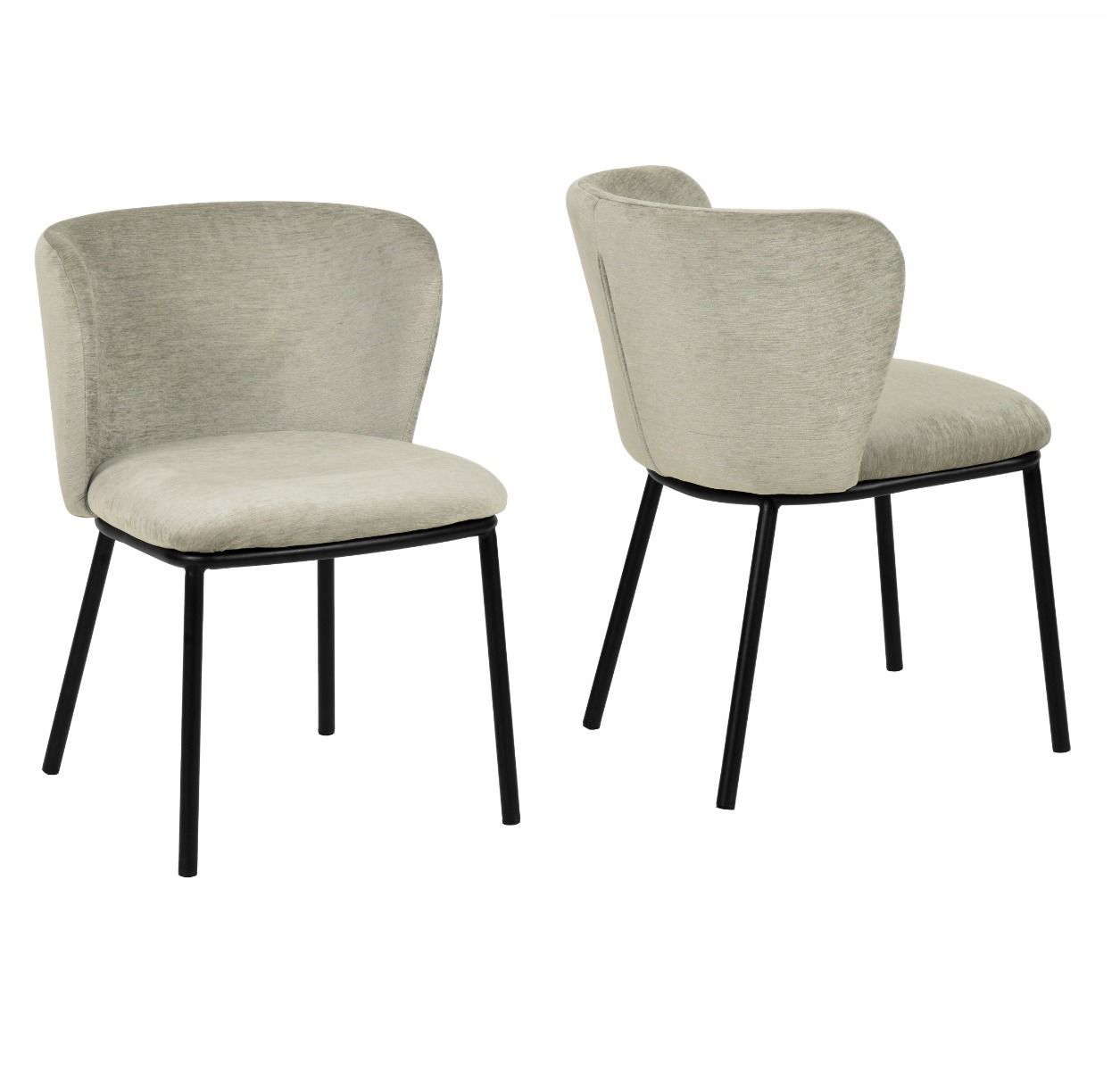Modrest Bessie Dining Chairs – Set of 2 Modern Grey Chairs for Stylish Dining