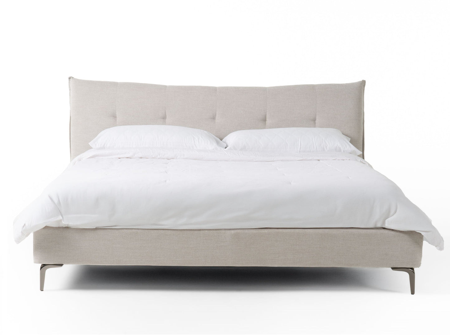 Dysart Bed β Modern Design Grey Fabric Upholstery