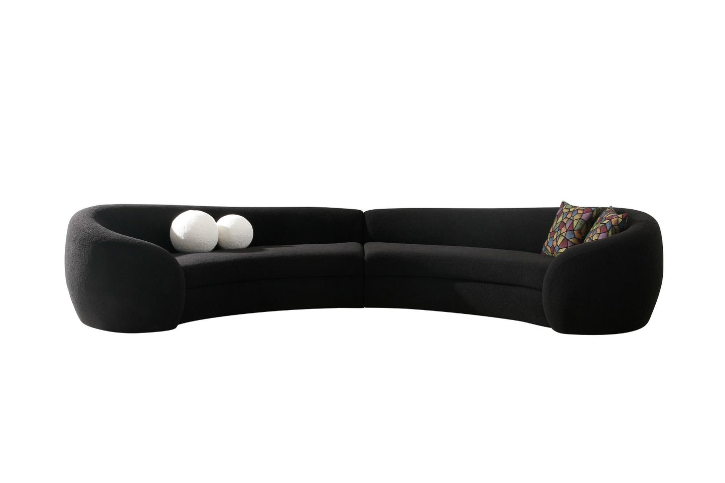 Modrest - Kilmer Modern Black Curved Fabric Sectional Sofa