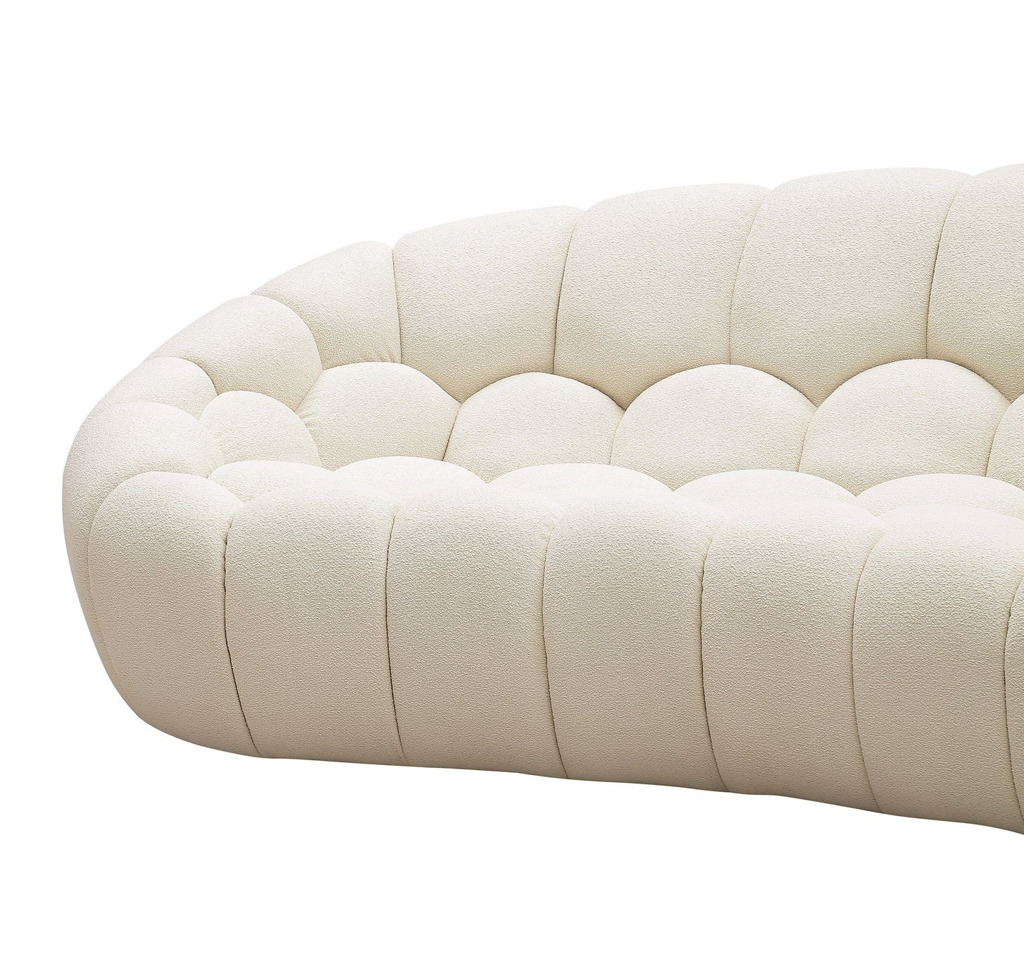 Divani Casa Yolonda - Modern Curved Off-White Fabric Sofa Set