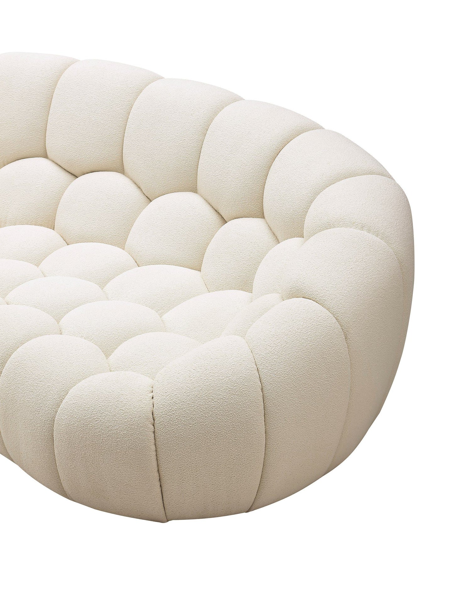 Divani Casa Yolonda - Modern Curved Off-White Fabric Sofa Set