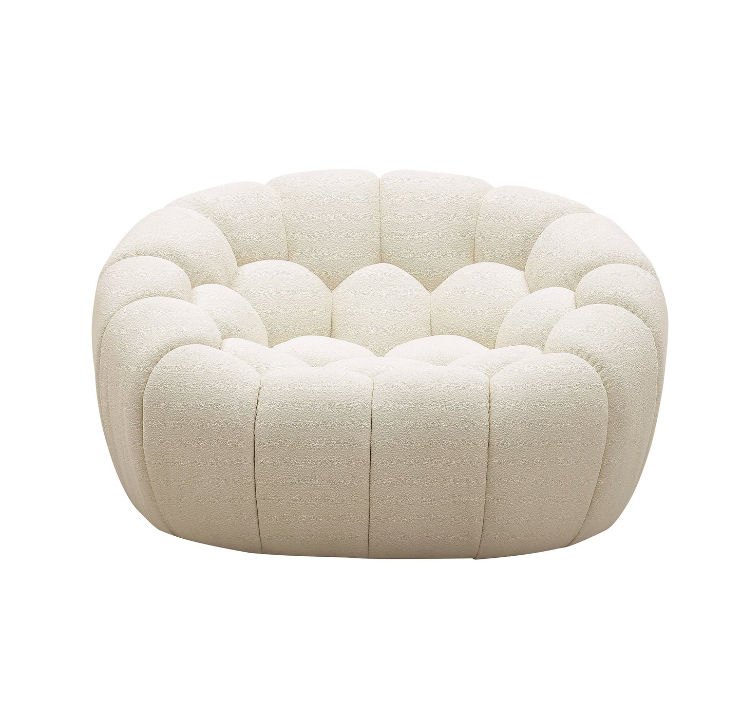 Divani Casa Yolonda - Modern Curved Off-White Fabric Sofa Set