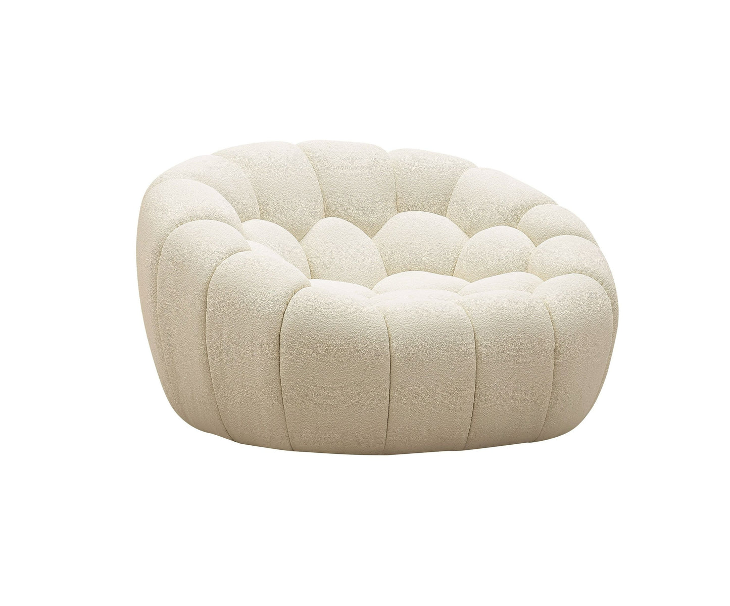 Divani Casa Yolonda - Modern Curved Off-White Fabric Sofa Set