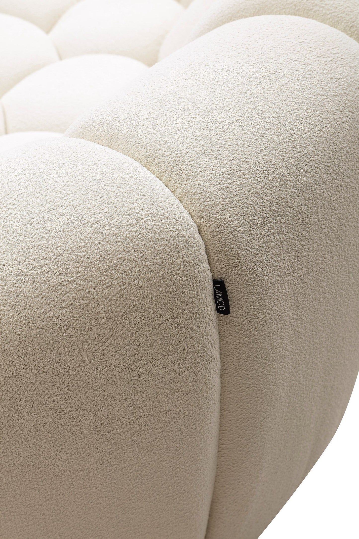 Divani Casa Yolonda - Modern Curved Off-White Fabric Chair