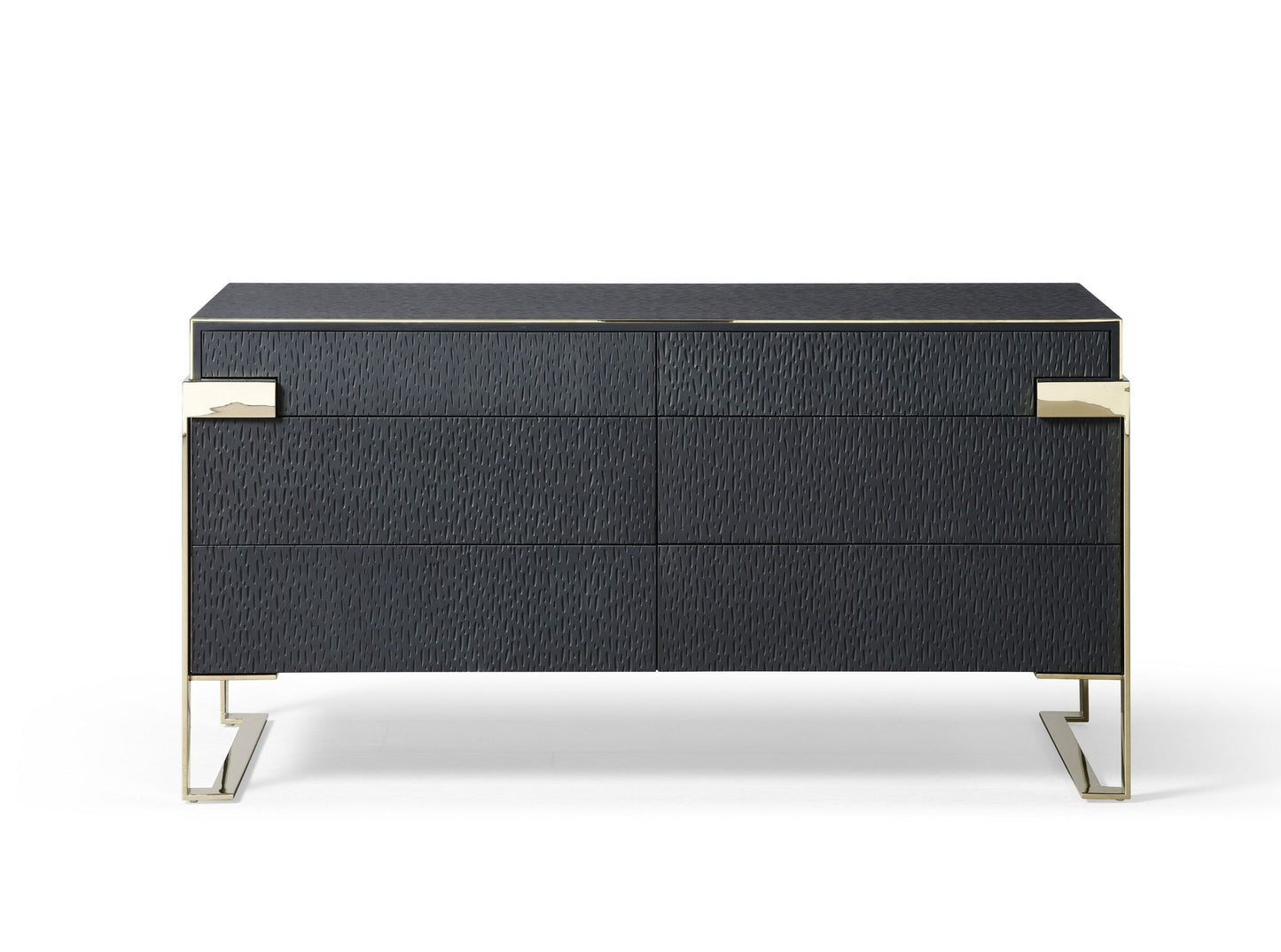Modrest Rothsay Modern Wenge and Gold Dresser for a Sleek and Luxurious Bedroom Storage Solution