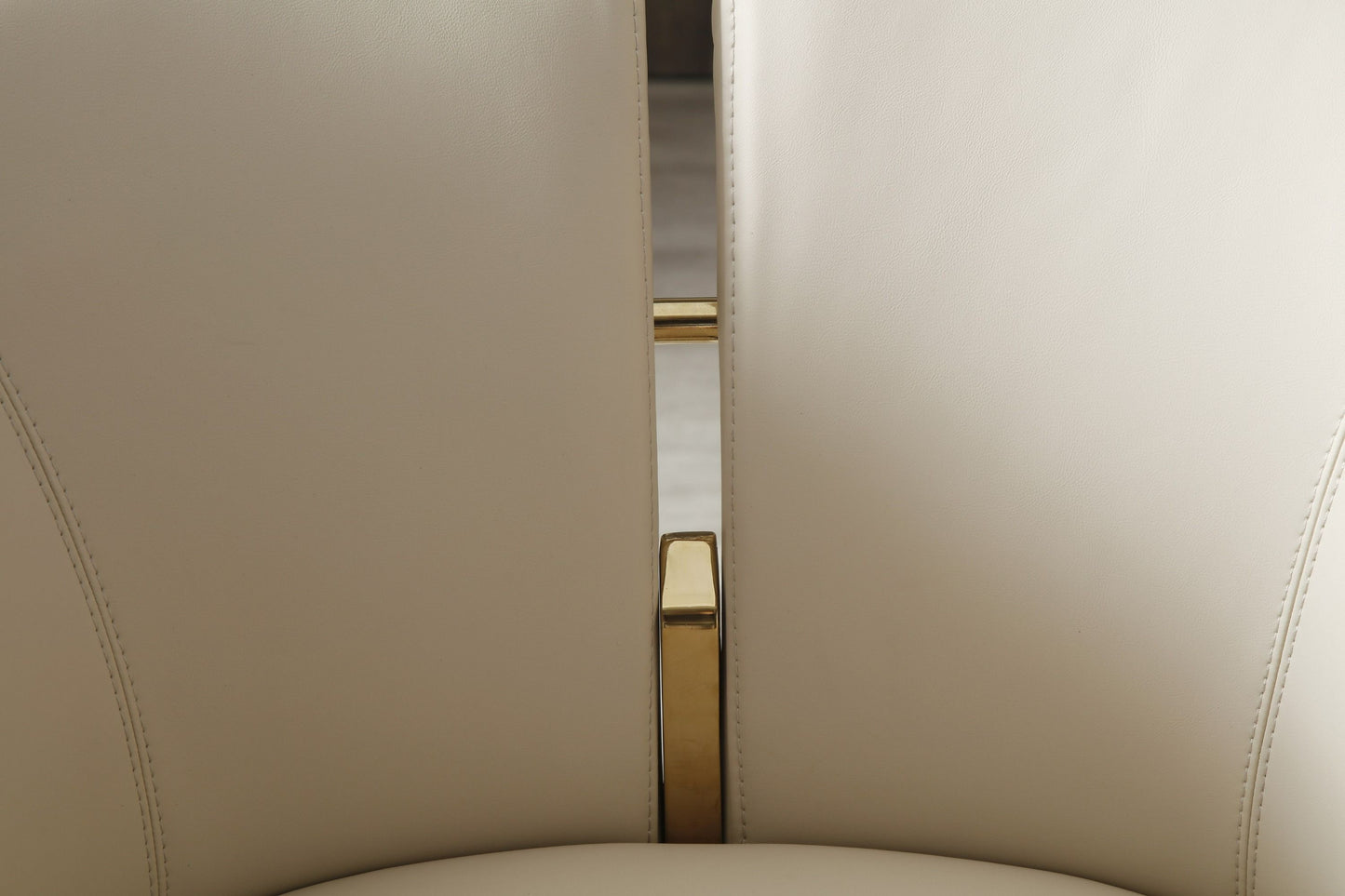 Modrest Renfew Modern Beige Vegan Leather and Champagne Gold Dining Chair for Elegant and Contemporary Dining Rooms