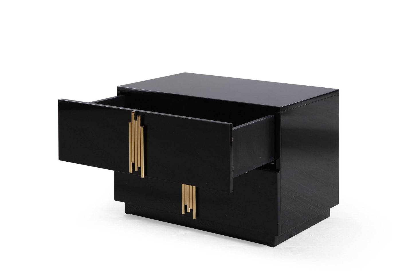Modrest Token - Modern Black + Gold Wide Nightstand