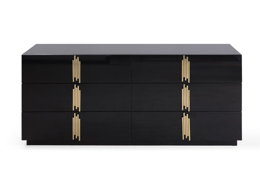 Modrest Token Modern Black & Gold Wide Dresser β Luxury Contemporary Storage