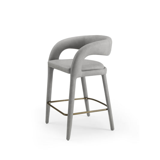 Modrest Faerron Counter Chair β Sleek Modern Design in Grey Leatherette