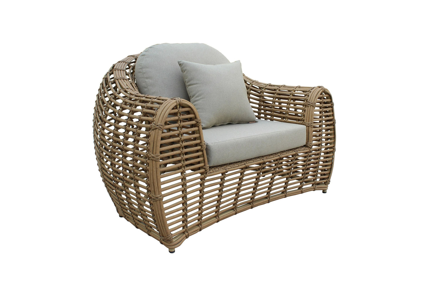 Sandra - Outdoor Beige + Wicker Sofa Set With End Table