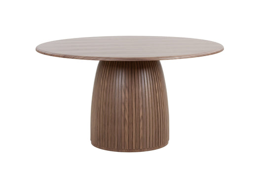 Modrest Sheridan Dining Table β Mid-Century Modern Round Walnut Table for Stylish Gatherings