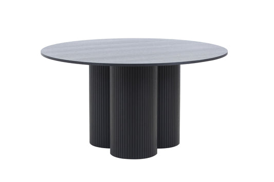 Modrest Depew Round Dining Table β Mid-Century Modern Black Oak Wood Design