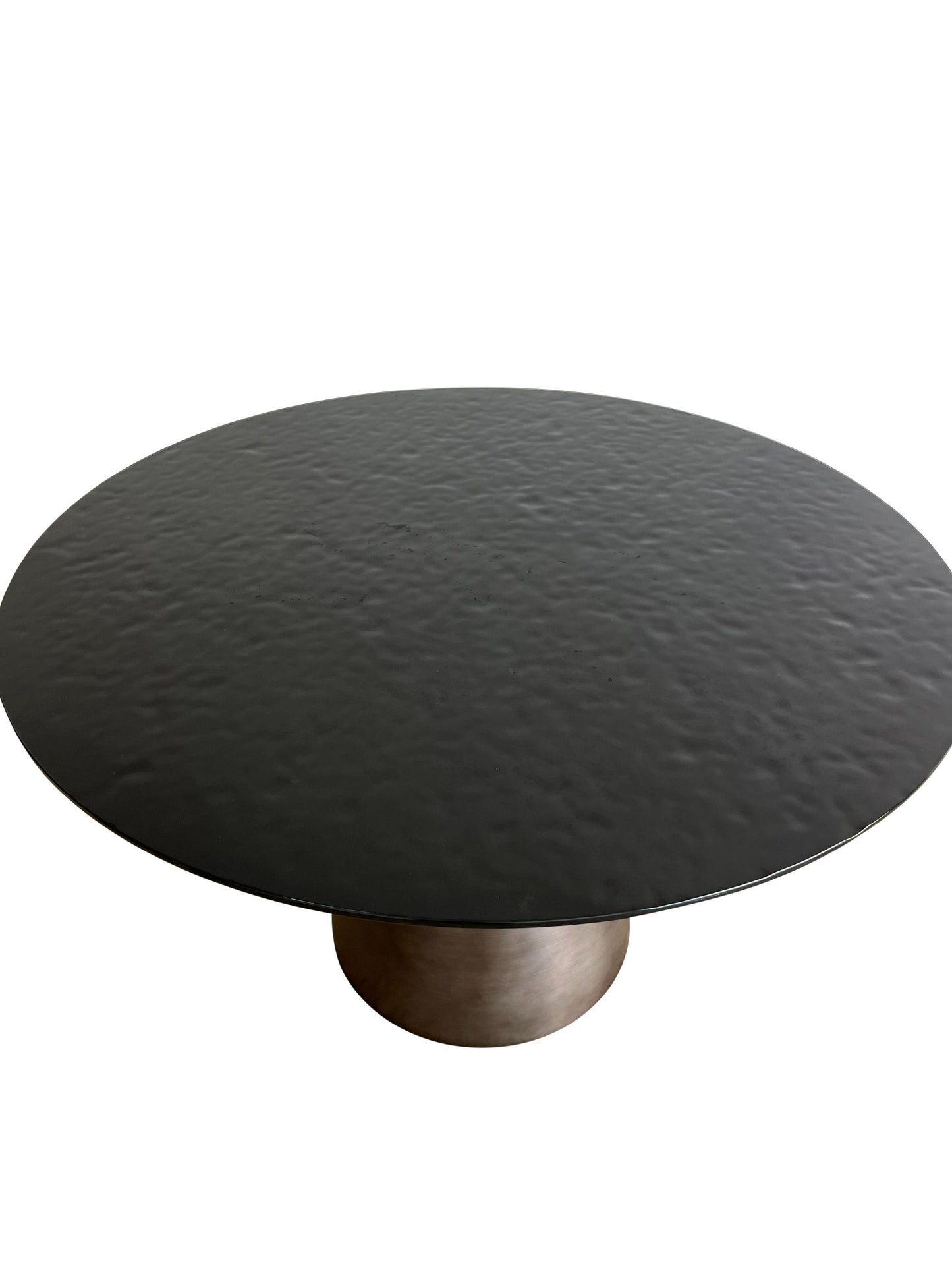 Modrest Calexico Contemporary Black Wave Glass Round Dining Table for Modern and Elegant Dining Spaces