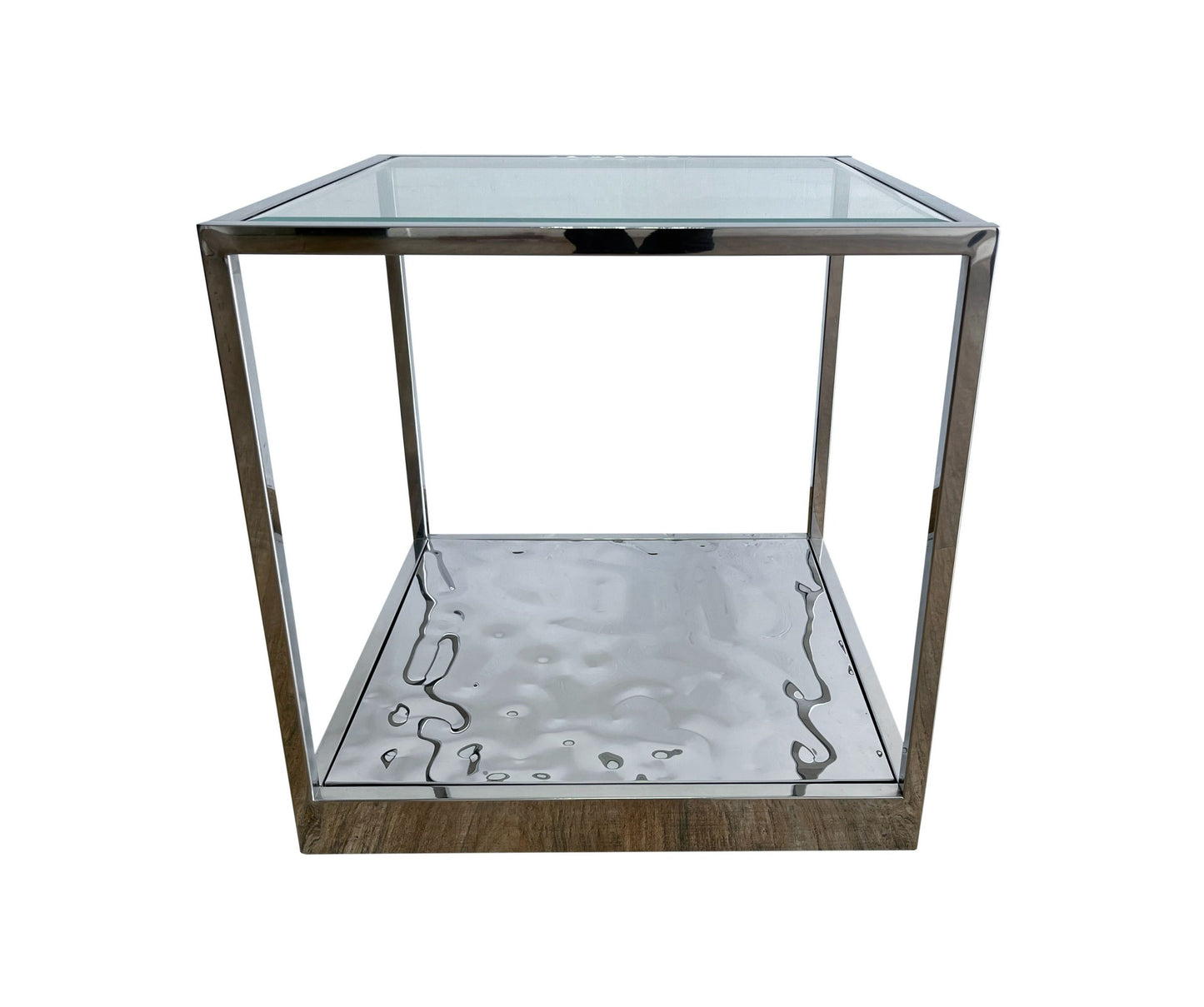 Modrest Braxton - Contemporary Clear Wave Glass End Table