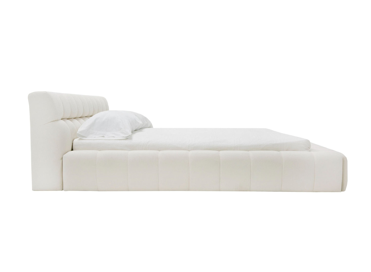 Divani Casa Tyree - Modern Tufted Off-White Fabric Bed