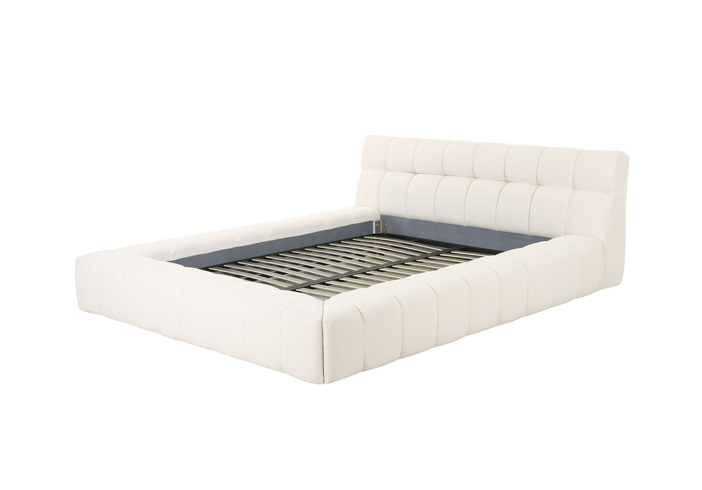 Divani Casa Tyree - Modern Tufted Off-White Fabric Bed