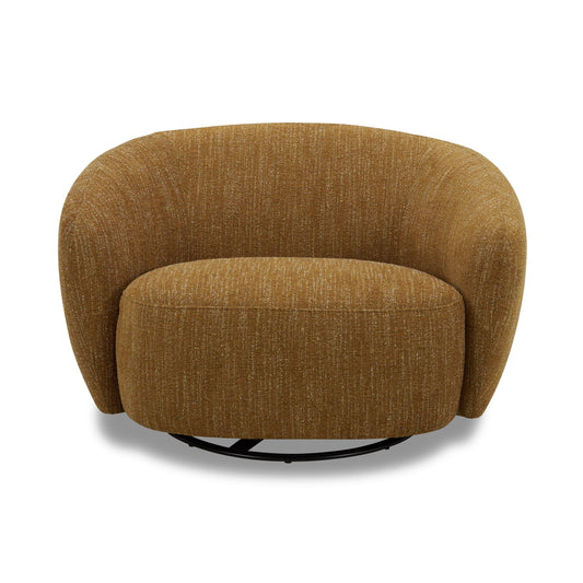 Divani Casa Norris Modern Mustard Fabric Swivel Accent Chair β Chic Comfort for Any Space
