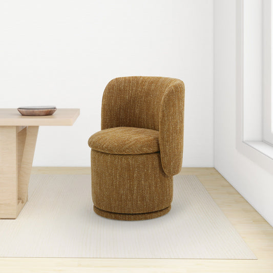 Divani Casa Norris Modern Mustard Fabric Swivel Dining Chair β Stylish Comfort for Your Dining Experience