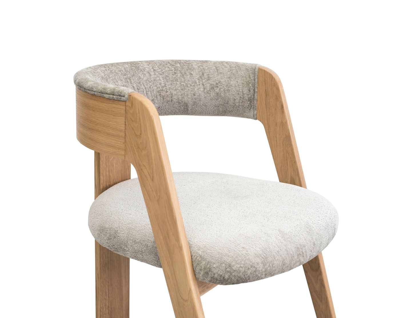 Modrest Washington - Modern Grey Fabric + Natural Oak Dining Chair (Set of 2)
