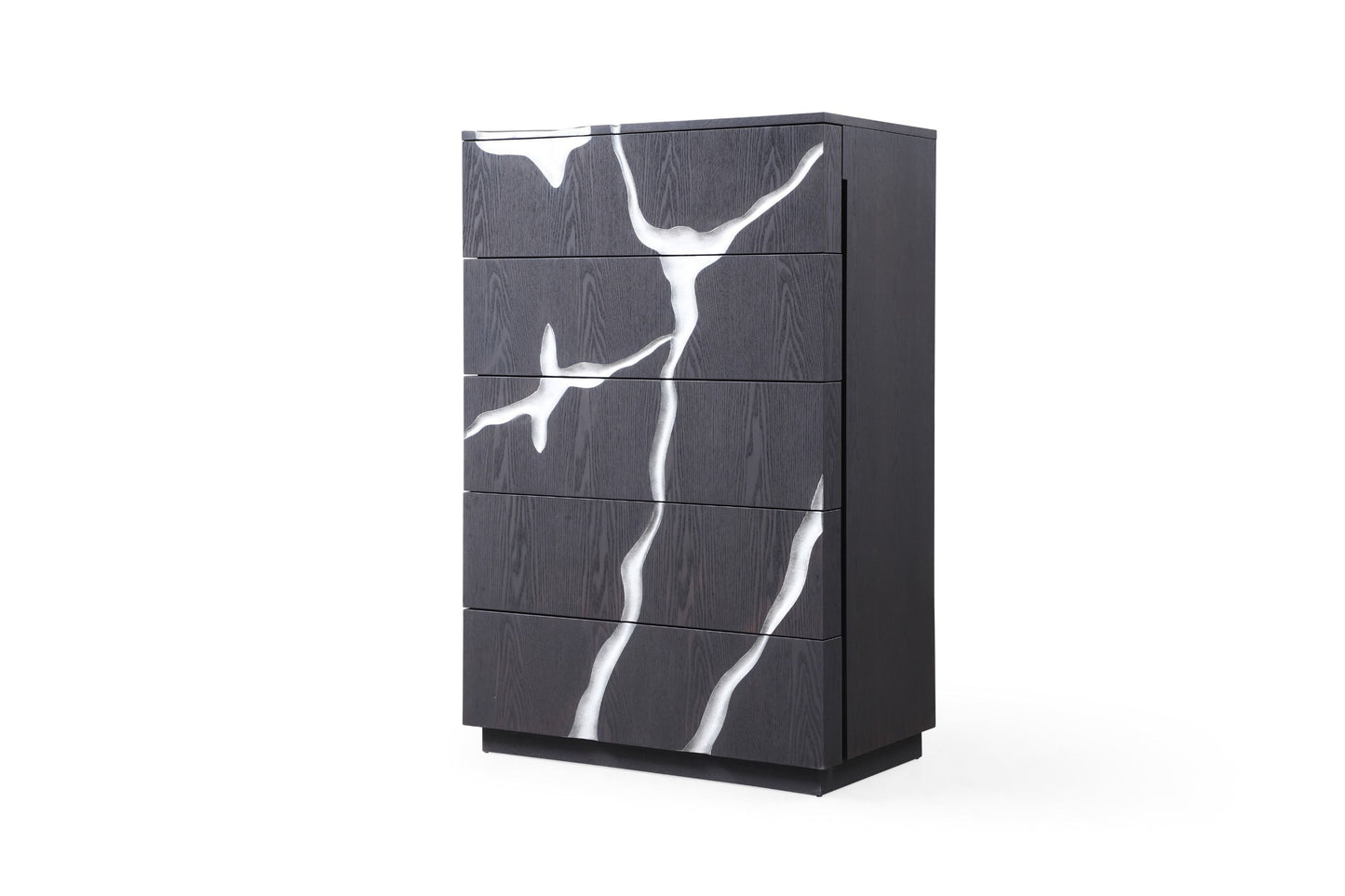Modrest Aspen - Modern Matte Brown Ash & Silver Chest
