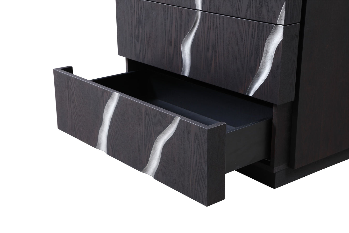 Modrest Aspen - Modern Matte Brown Ash & Silver Chest