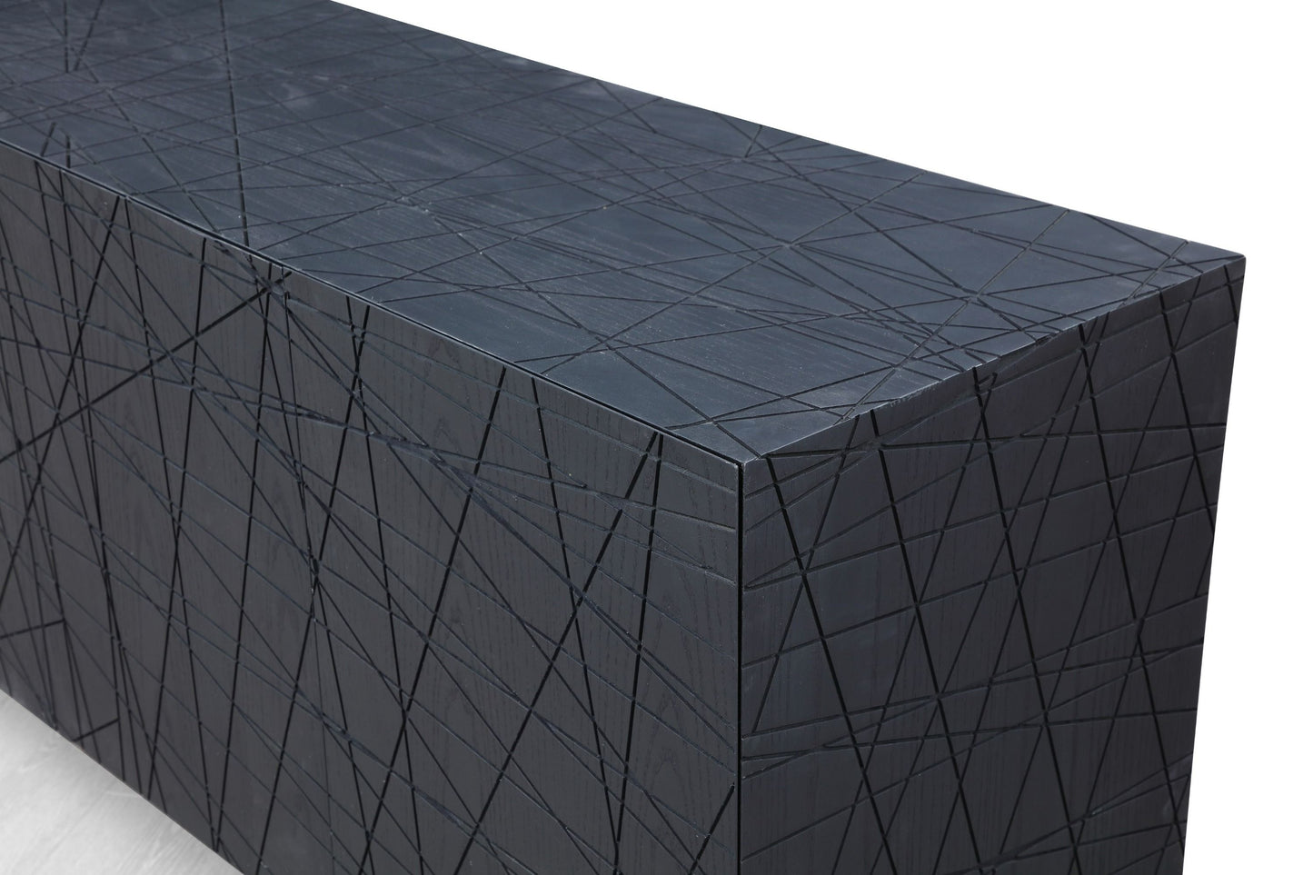 Modrest Kenda - Modern Black Ash + Stainless Steel Buffet for Contemporary Sophistication and Sleek Design