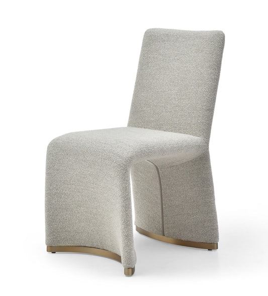Modrest Kenda Contemporary Grey and Brushed Gold Dining Chair Set of 2 - Stylish and Comfortable Dining Chairs for Modern Interiors