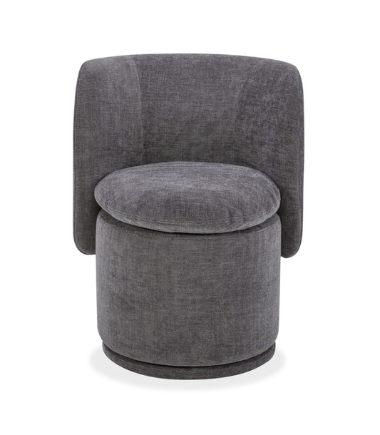 Divani Casa Norris Modern Dark Grey Fabric Swivel Dining Chair - Stylish and Comfortable Seating for Your Dining Area