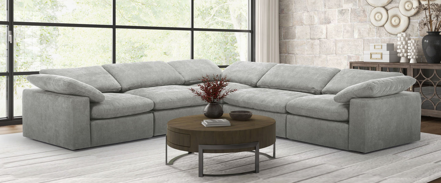 Divani Casa Corinth Modern Gray Fabric Sectional Sofa with 3 Power Recliners - Ultimate Comfort and Style for Your Living Room