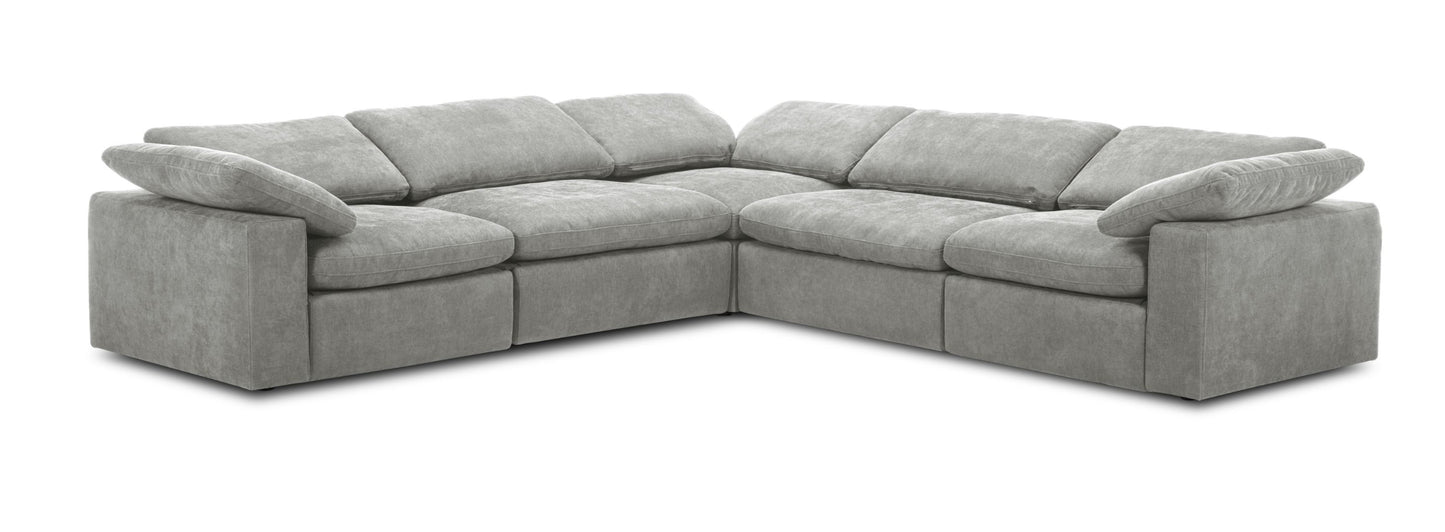 Divani Casa Corinth Modern Gray Fabric Sectional Sofa with 3 Power Recliners - Ultimate Comfort and Style for Your Living Room