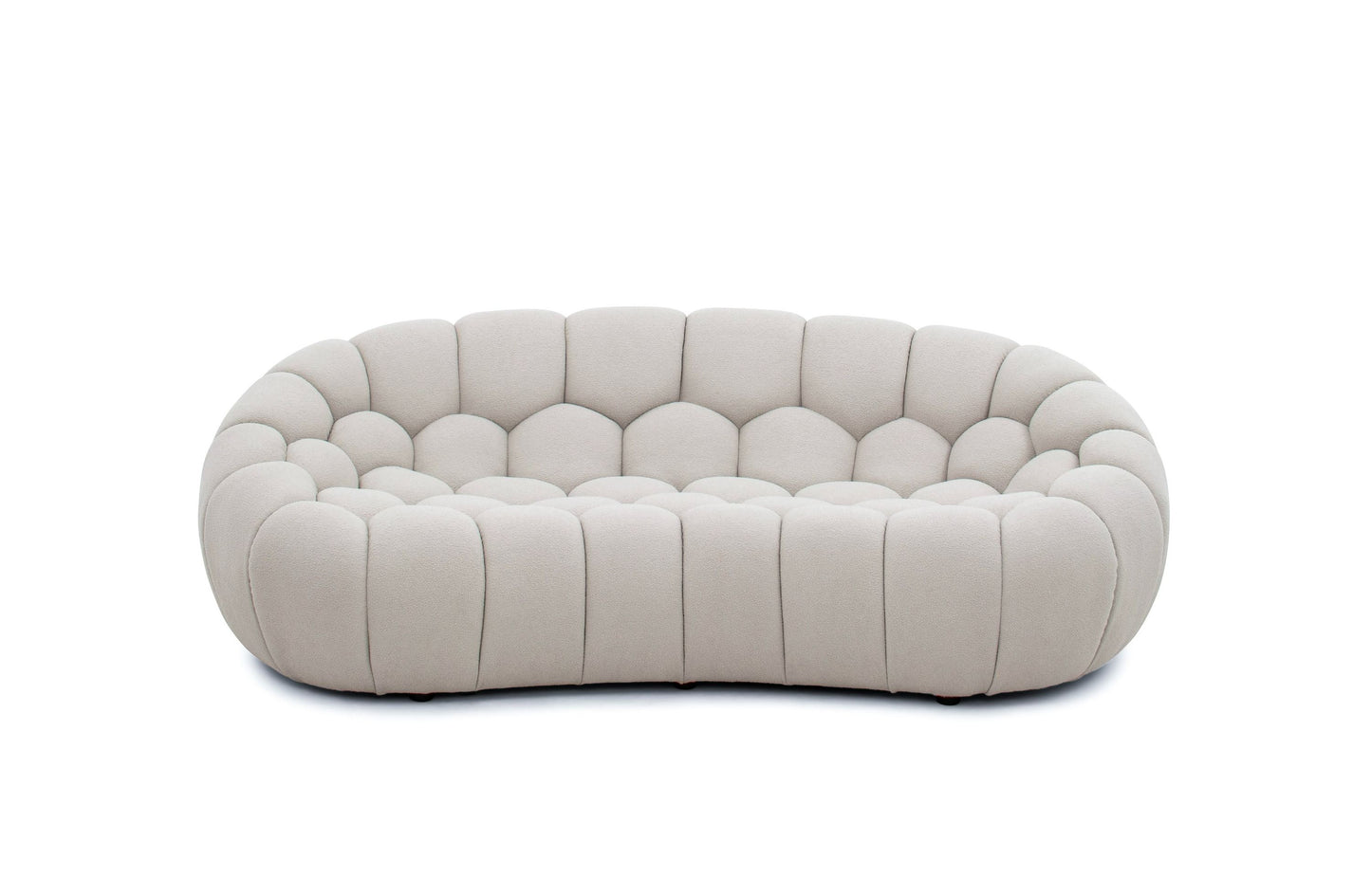Divani Casa Yolonda - Modern Curved Beige Fabric Sofa Set