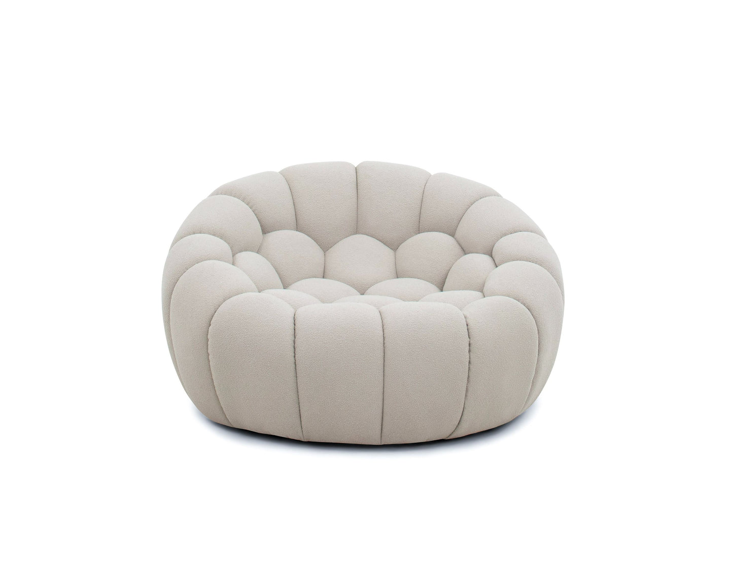 Divani Casa Yolonda - Modern Curved Beige Fabric Sofa Set