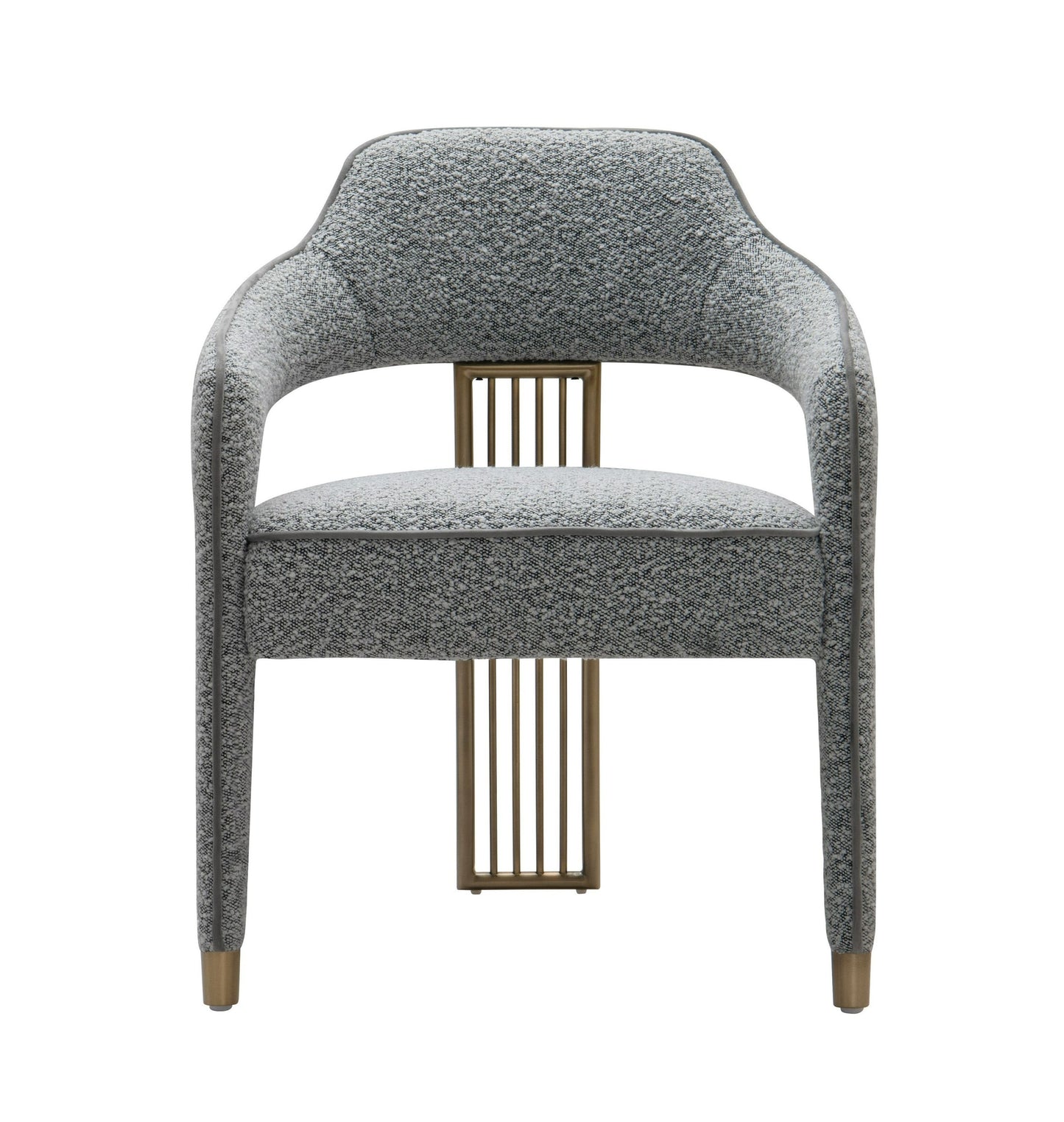 Modrest Kasem Modern Grey Fabric and Gold Dining Chair for a Sleek and Elegant Dining Experience