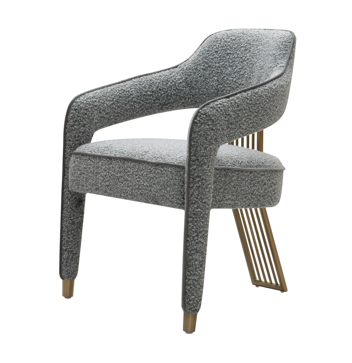 Modrest Kasem Modern Grey Fabric and Gold Dining Chair for a Sleek and Elegant Dining Experience