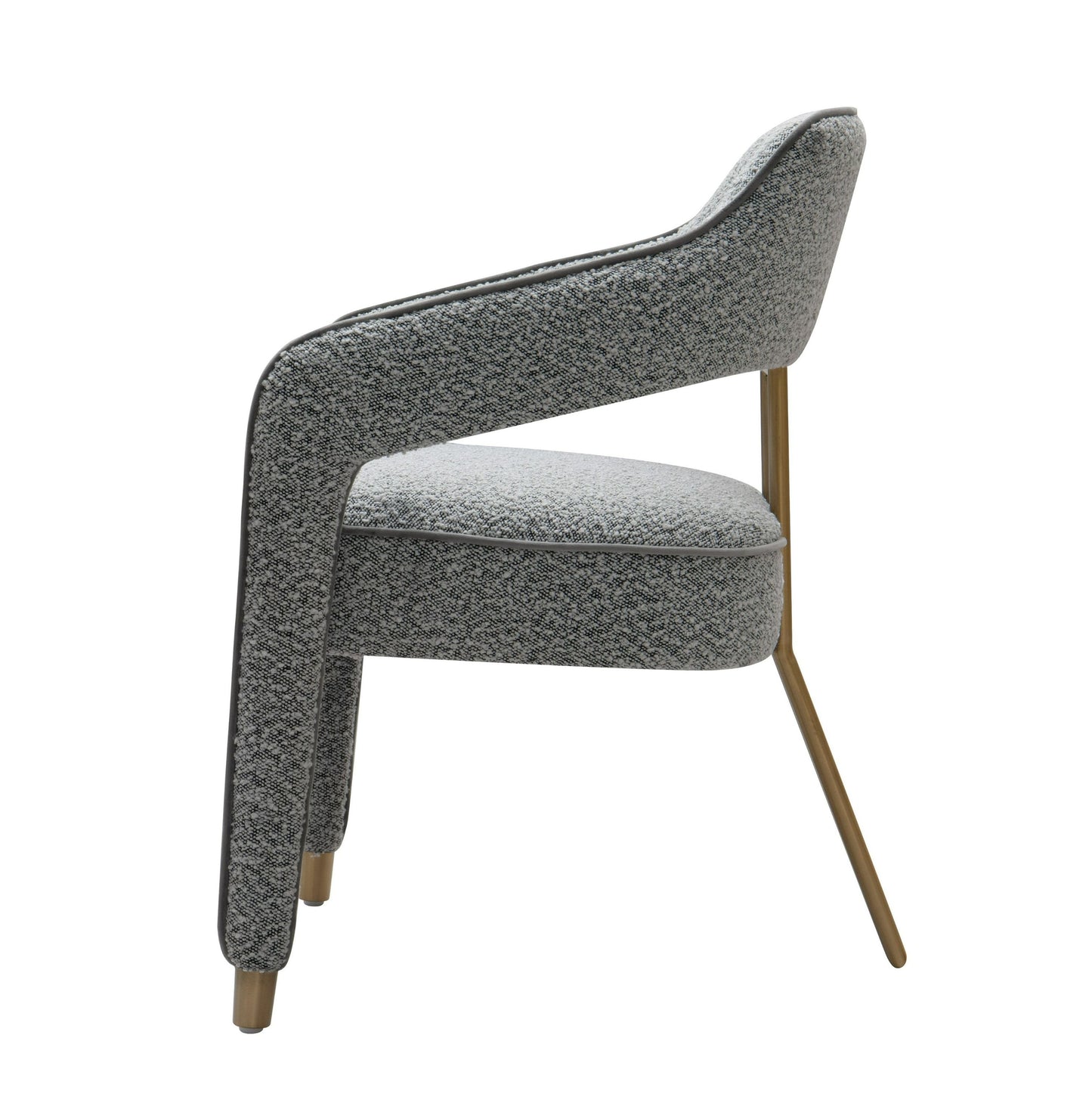 Modrest Kasem Modern Grey Fabric and Gold Dining Chair for a Sleek and Elegant Dining Experience
