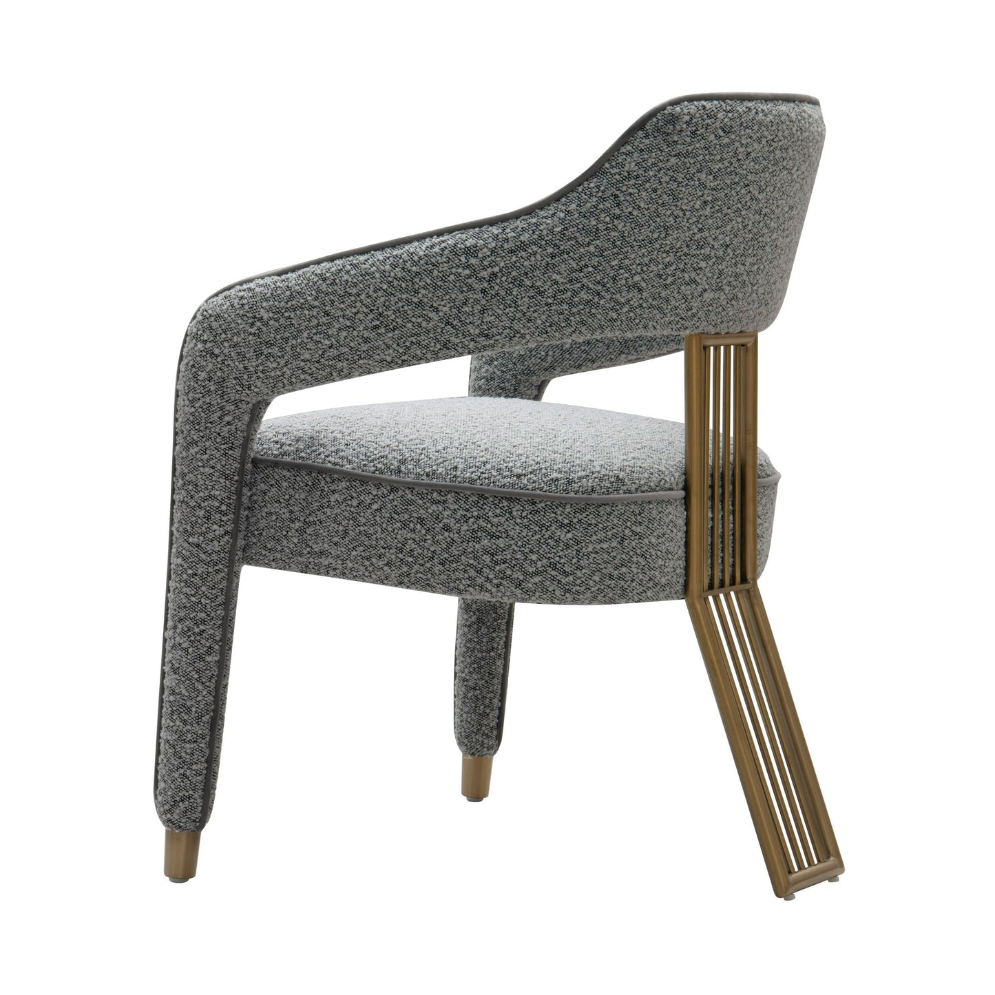 Modrest Kasem Modern Grey Fabric and Gold Dining Chair for a Sleek and Elegant Dining Experience