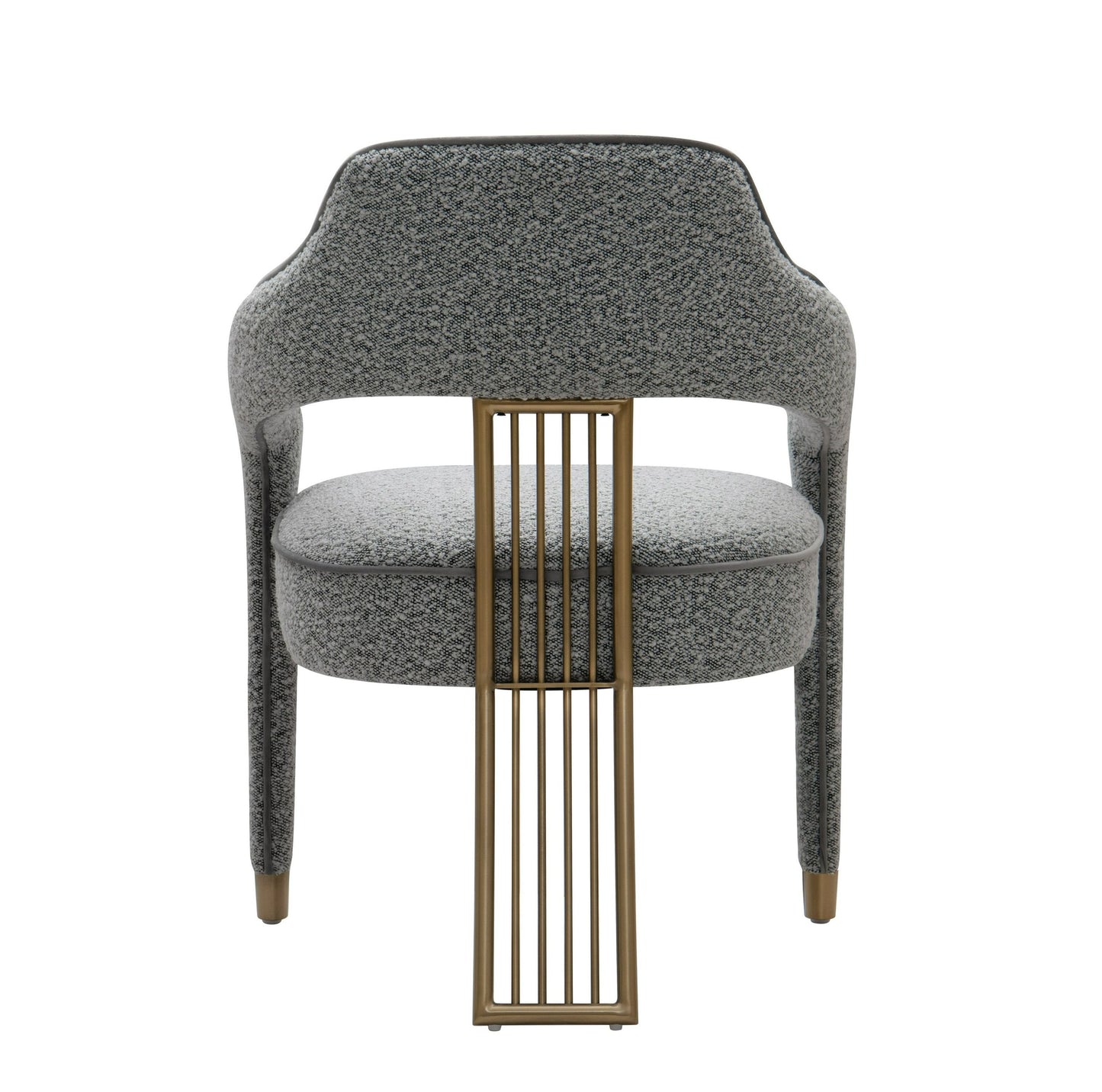 Modrest Kasem Modern Grey Fabric and Gold Dining Chair for a Sleek and Elegant Dining Experience