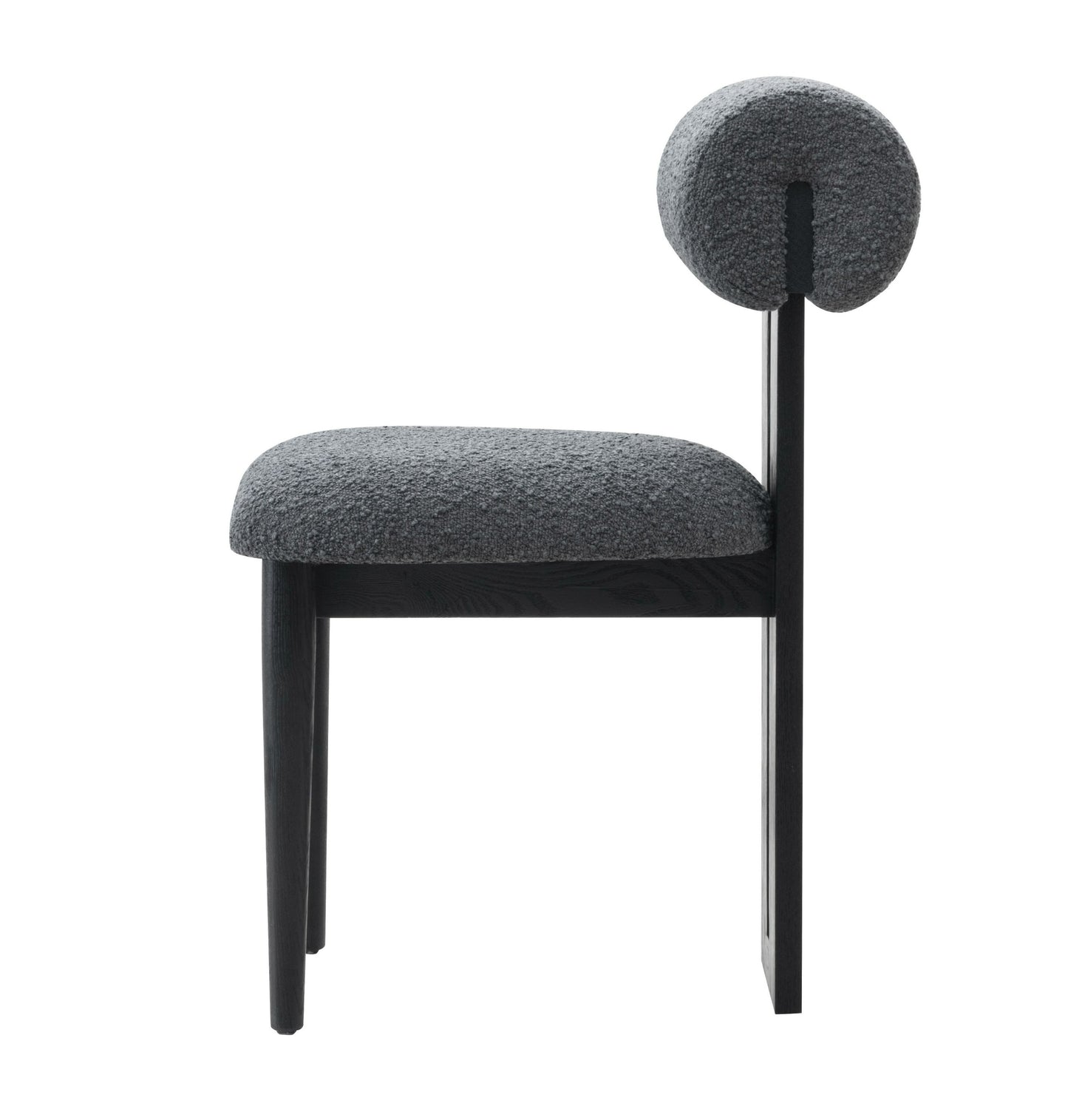 Skerrit Dining Chairs (Set of 2) β Modern Design Grey Fabric Upholstery with Black Oak Frame