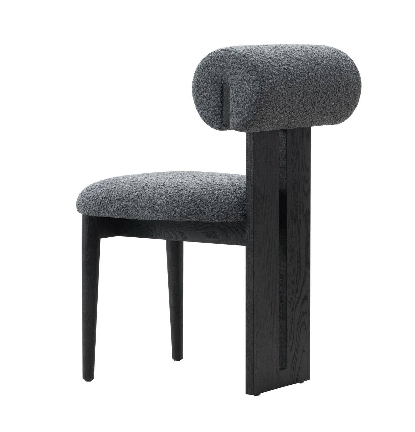 Skerrit Dining Chairs (Set of 2) β Modern Design Grey Fabric Upholstery with Black Oak Frame