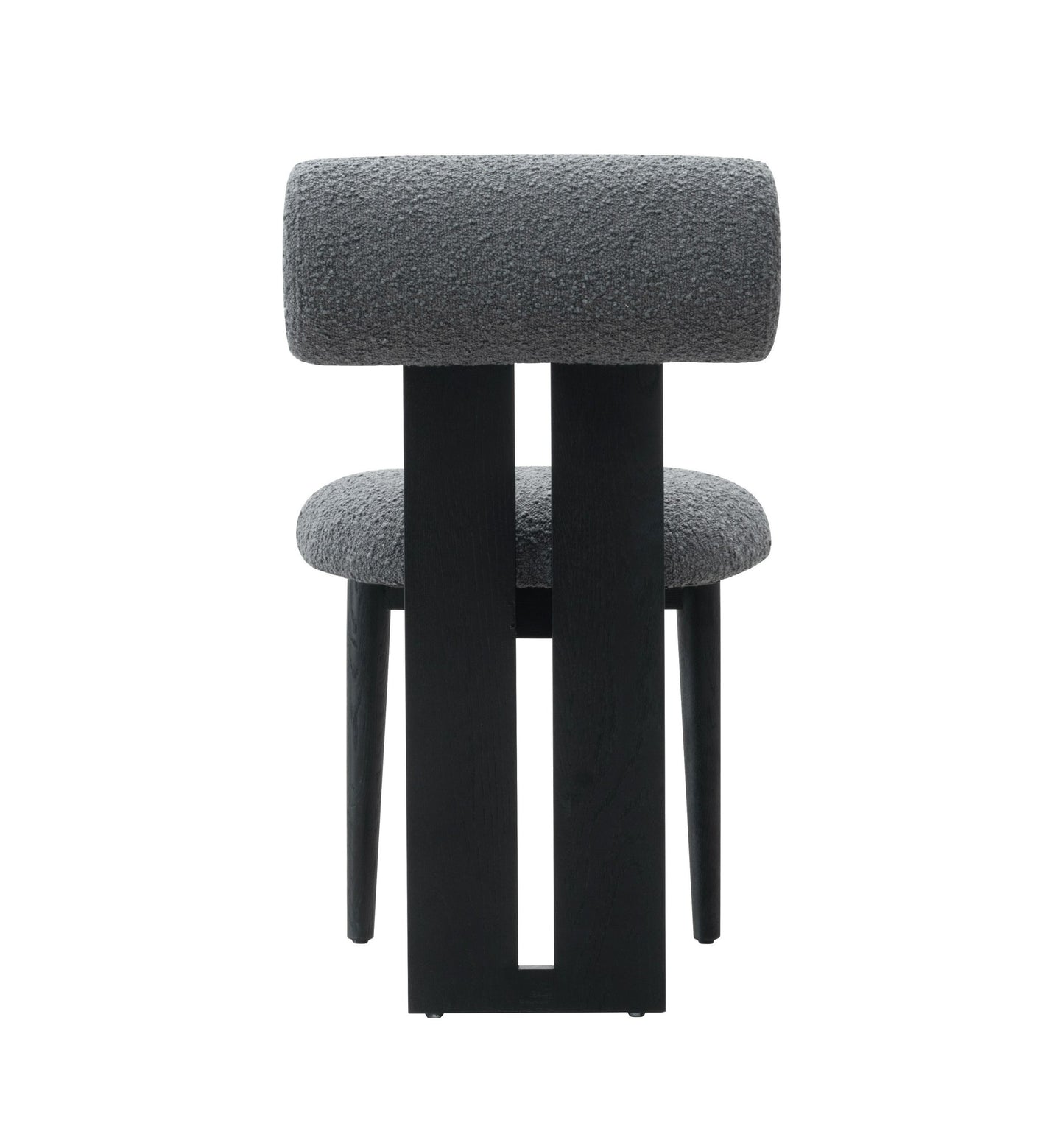Skerrit Dining Chairs (Set of 2) β Modern Design Grey Fabric Upholstery with Black Oak Frame