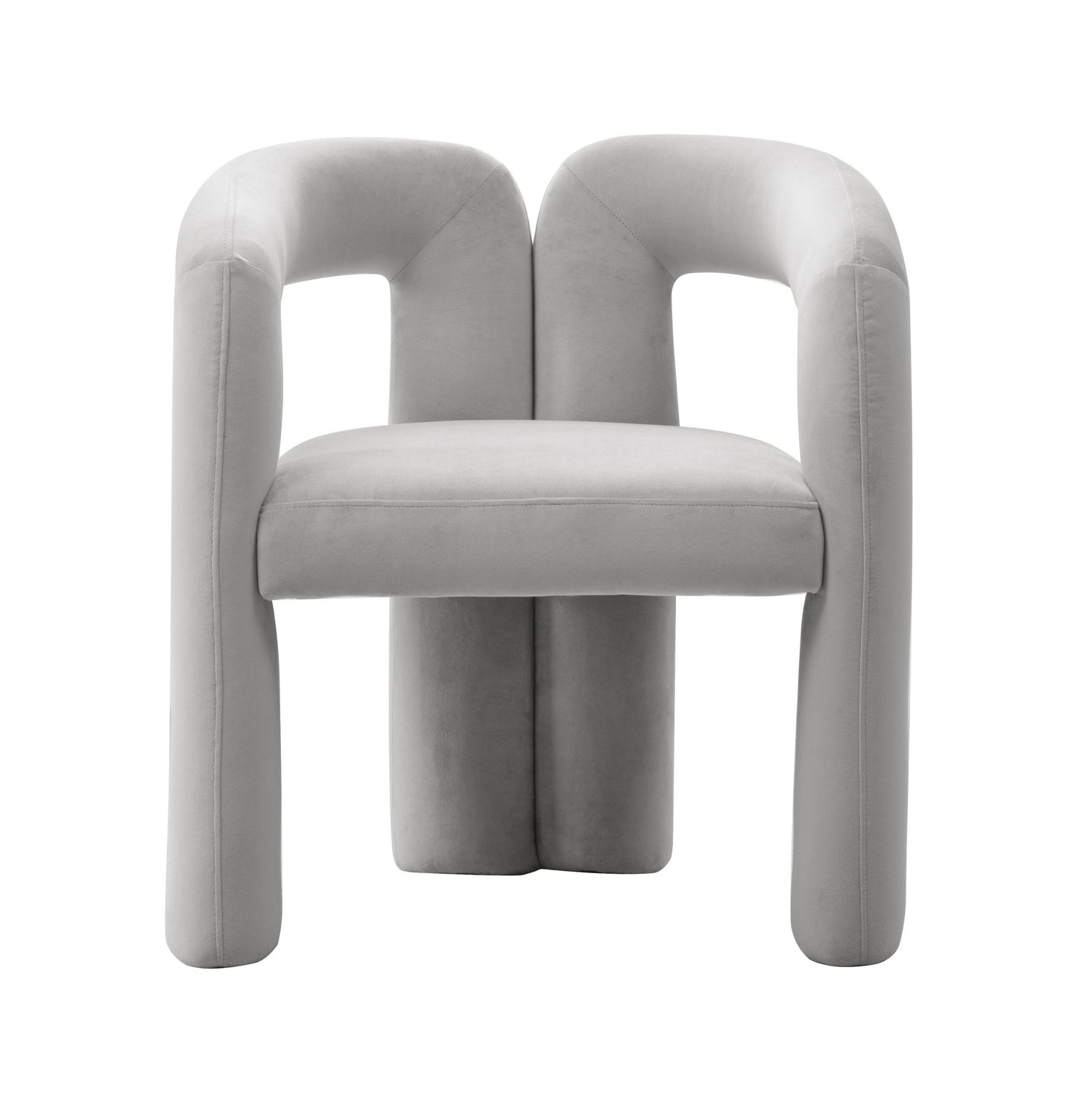 Modrest Mulgrew Modern Light Grey Velvet Dining Chair for a Chic and Comfortable Dining Experience