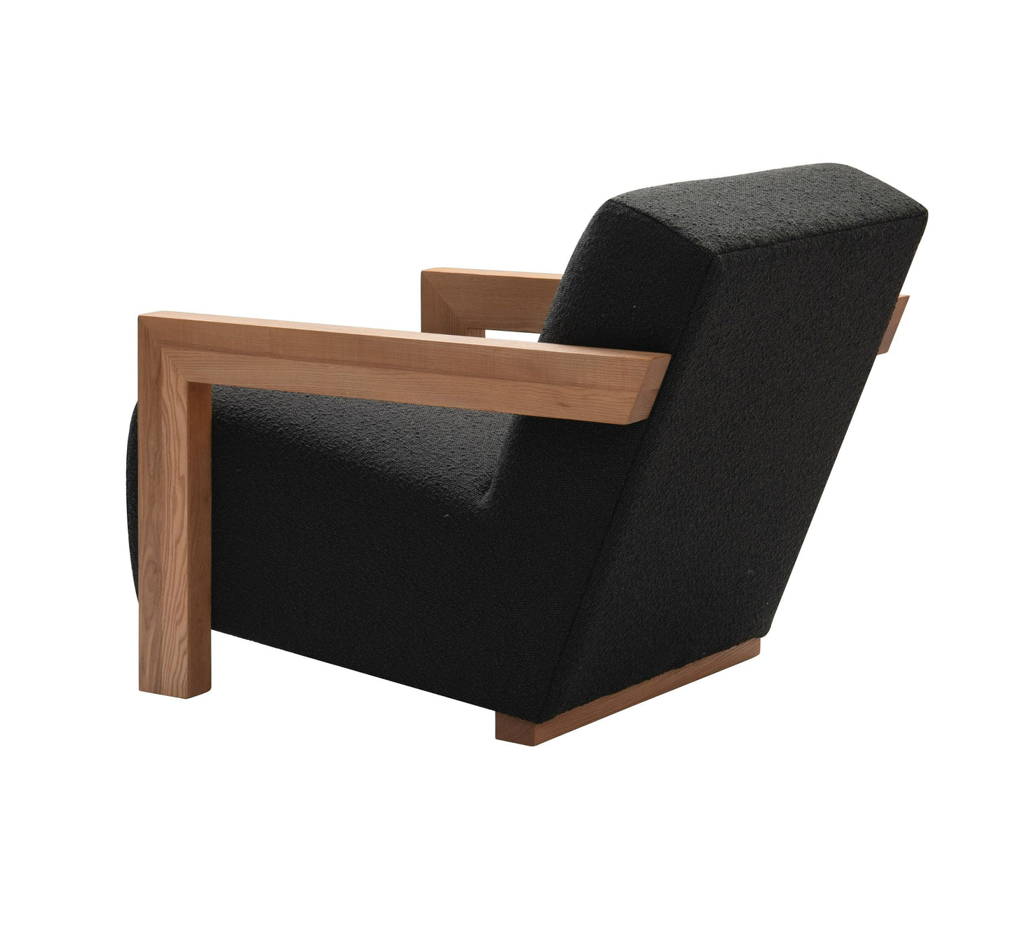 Modrest Rosen Modern Black Fabric and Natural Oak Accent Chair for a Stylish and Sophisticated Home Accent