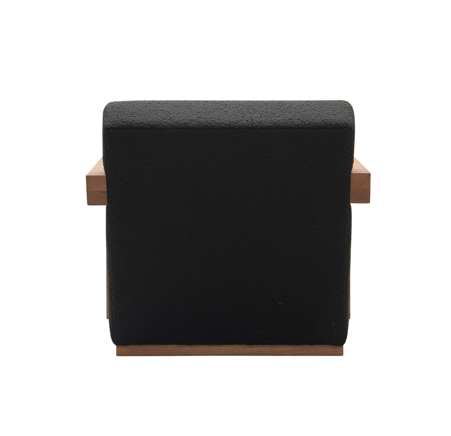 Modrest Rosen Modern Black Fabric and Natural Oak Accent Chair for a Stylish and Sophisticated Home Accent