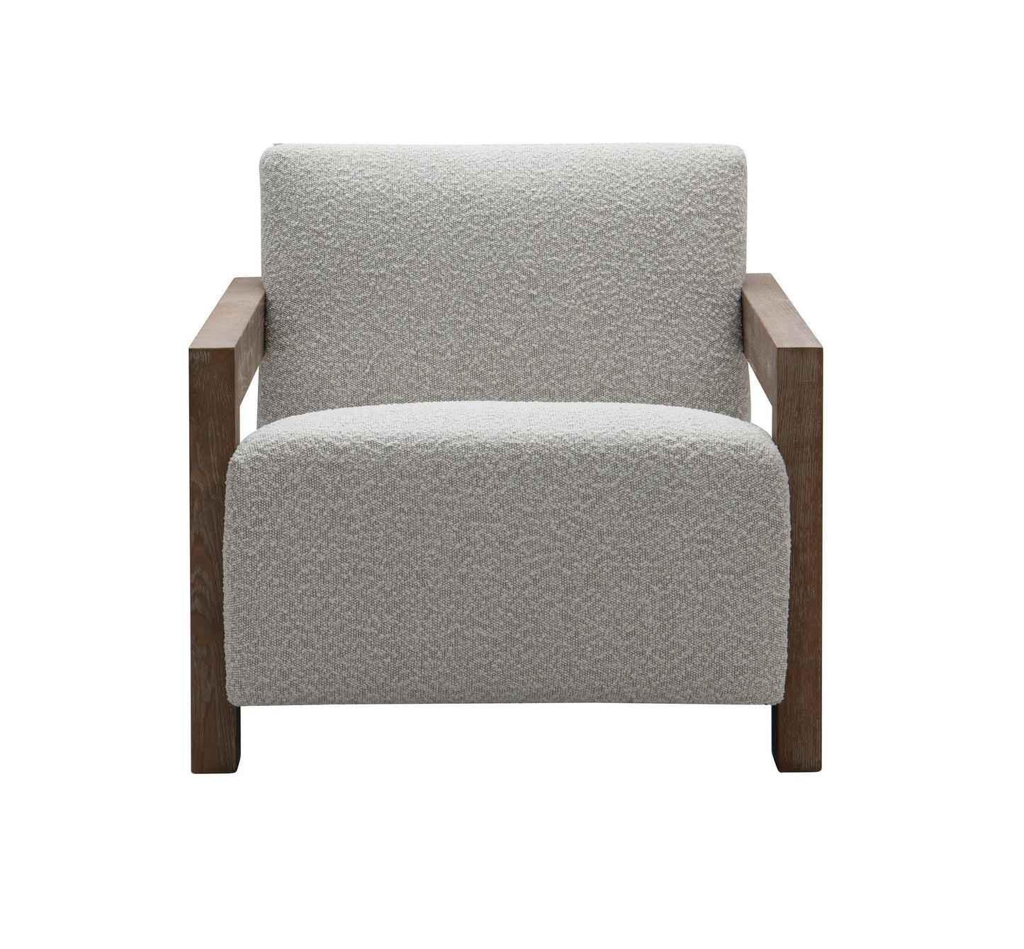 Modrest Rosen Modern Beige Fabric and Grey Oak Accent Chair for a Chic and Contemporary Home Accent