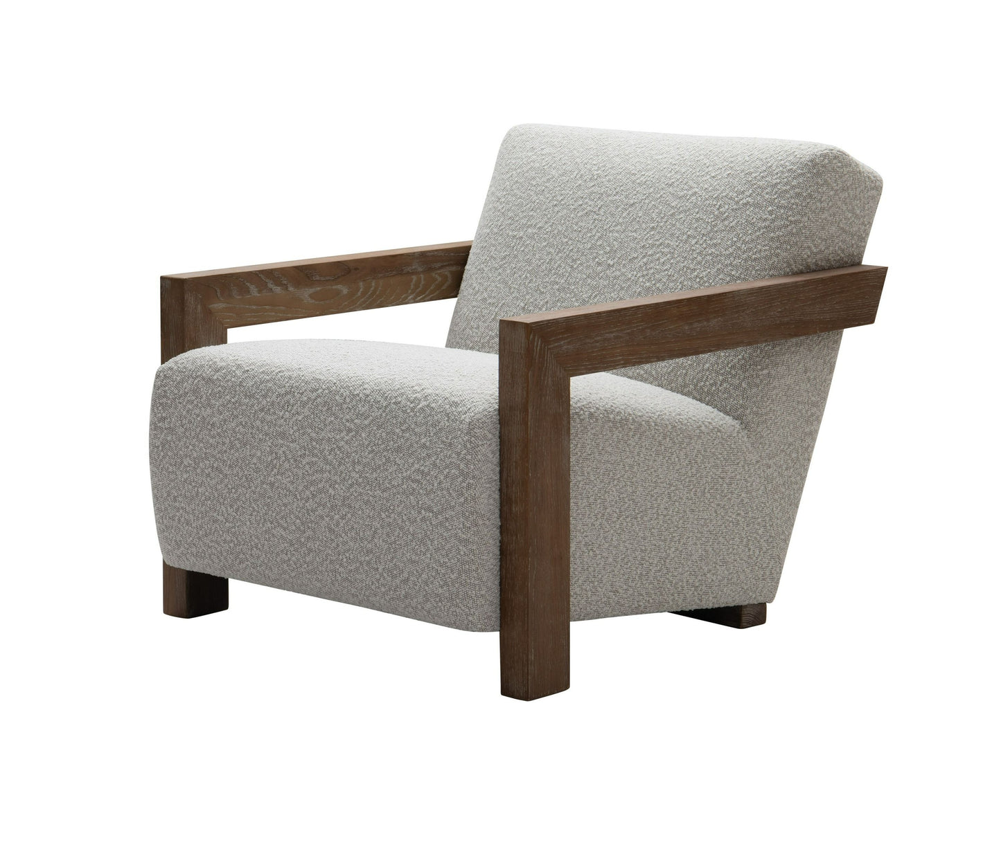Modrest Rosen Modern Beige Fabric and Grey Oak Accent Chair for a Chic and Contemporary Home Accent
